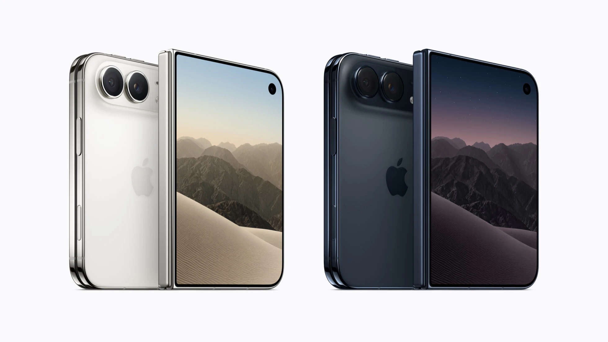 iPhone Duo 공식 컬러 라인업 iPhone Duo의 스타 화이트와 나이트 스카이 공식 색상 실물 마감
