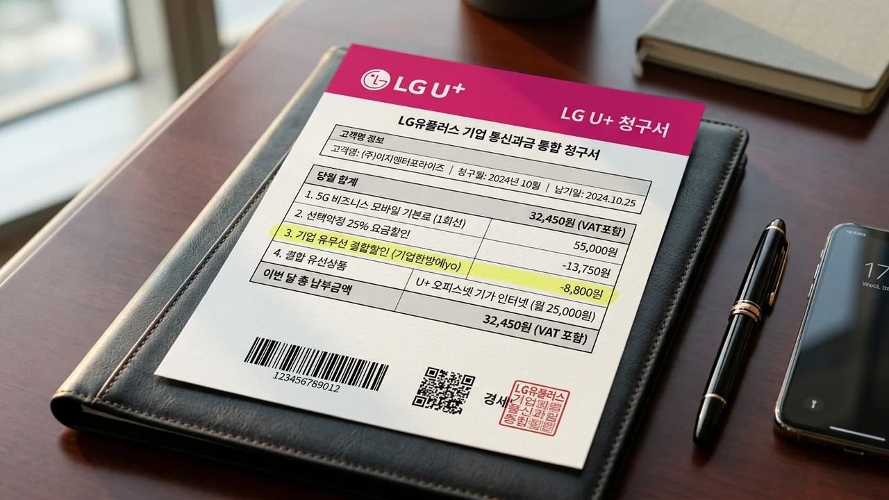 LG U+ 기업 통신과금 통합 청구서 상세 할인 내역 실사