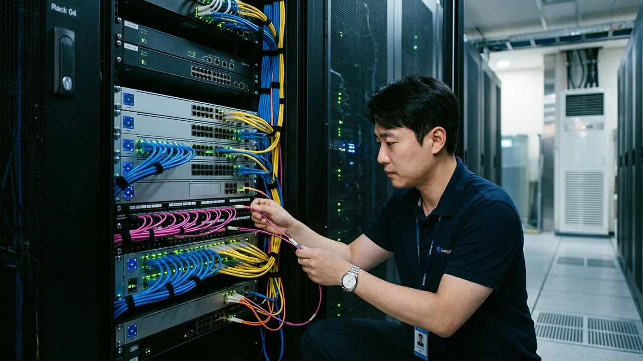 기업 전산실 대형 인터넷 서버 랙 인프라 실사